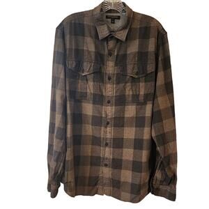 Banana Republic Plaid Button Up Long Sleeve Shirt Slim Fit Large